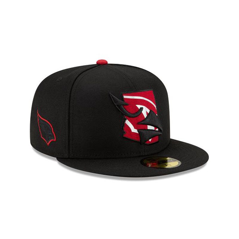 NFL Arizona Cardinals State Logo Reflect 59Fifty Fitted (MVK3737) - Black New Era Caps